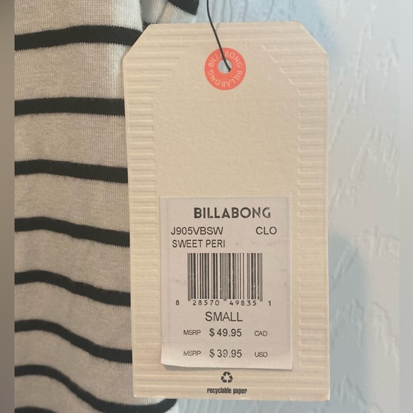NWT Billabong Sweet Peri Black & White Striped Tank w/ Ruffle Straps Size S - Picture 6 of 10